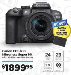 Canon - Eos R10 Mirrorless Super Kit offers at $1899.95 in Ted's Cameras