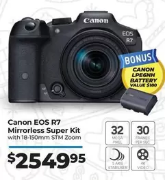 Canon - Eos R7 Mirrorless Super Kit offers at $2549.95 in Ted's Cameras