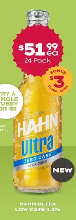 Hahn -  Ultra Low Carb 4.2% offers at $51.99 in Thirsty Camel