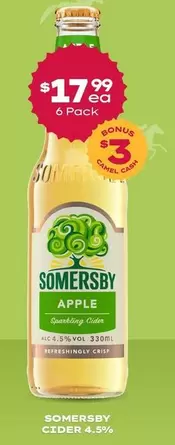 Somersby - Cider 4.5% offers at $17.99 in Thirsty Camel