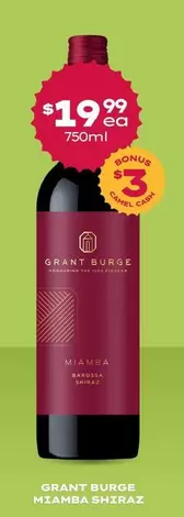 Grant Burge - Mamba Shiraz offers at $19.99 in Thirsty Camel