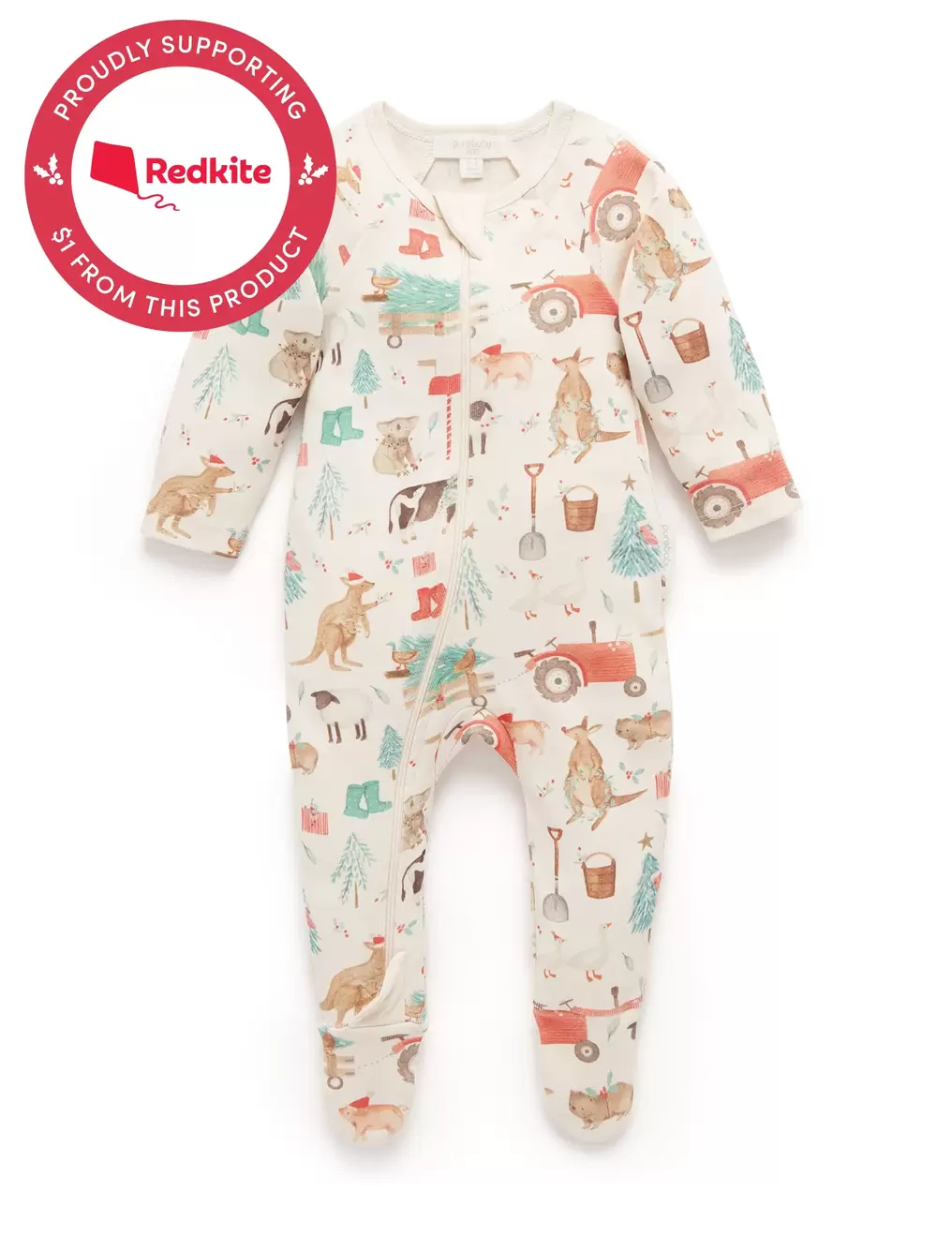 Christmas Zip Growsuit offers at $39.95 in Purebaby