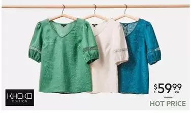 Khoko Edition - Splice Linen Lace Top offers at $59.99 in Harris Scarfe