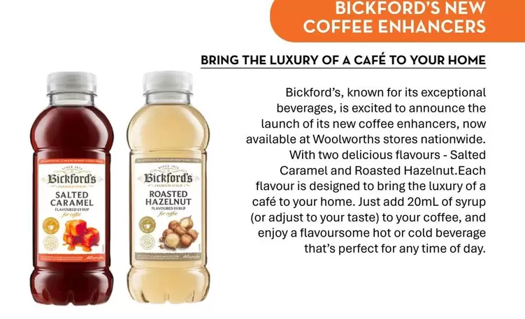 Bickford's - Coffee Enhancers offers in Ritchies