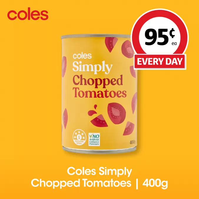 COLES SIMPLY CHOPPED TOMATOES CANNED offers in Coles