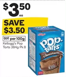 Kelloggs - Pop Tarts 384g offers at $3.5 in Woolworths