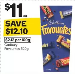 Cadbury - Favourites 520g offers at $11 in Woolworths