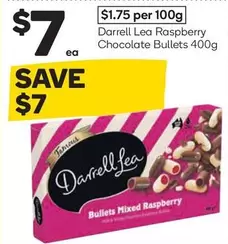 Darrell -  Lea Raspberry Chocolate Bullets 400g offers at $7 in Woolworths