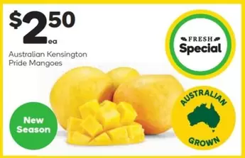 Australian Kensington Pride Mangoes offers at $2.5 in Woolworths