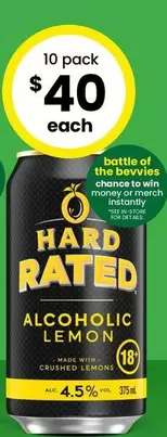 Hard Rated - 4.5% Premix Range Cans 375mL offers at $40 in The Bottle-O