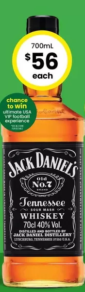 Jack Daniels - Old No 7. Tennessee Whiskey offers at $56 in The Bottle-O