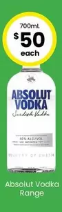 Absolut - Vodka Range offers at $50 in The Bottle-O