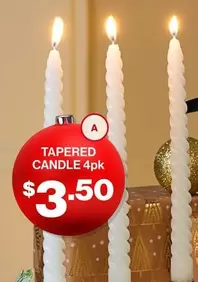 Twisted Tapered Candles 4pk offers at $3.5 in The Reject Shop