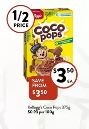 Kelloggs - Coco Pops 375g offers at $3.5 in Foodworks