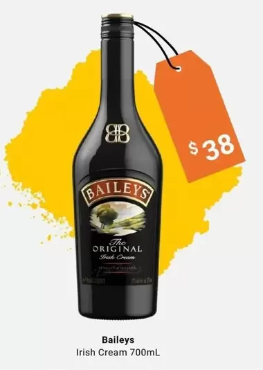 Baileys -  Irish Cream 700mL offers at $38 in BWS