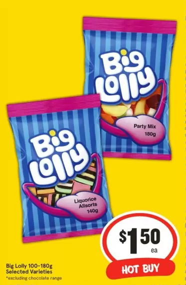 BIG LOXLY 100+180g Selected Varieties offers at $1.5 in IGA