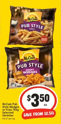 Mccain - Slylecked Varieties offers at $3.5 in IGA