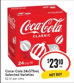 Coca Cola - 24x375ml Selected Varieties offers at $23.1 in IGA