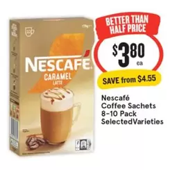 Nescafe - Coffee Sachets 8‐10 Pack Selected Varieties offers at $4.55 in IGA