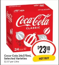 Coca Cola - 24x375ml Selected Varieties offers at $23.1 in IGA