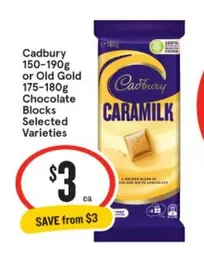 Cadbury - 150‐190g Or Old Gold 175‐180g Chocolate Blocks Selected Varieties offers at $3 in IGA