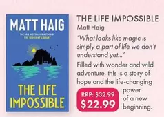 The Life Impossible offers at $22.99 in QBD