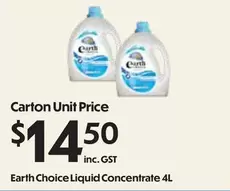 Earth Choice - Carton Unit Price offers at $14.5 in Campbells