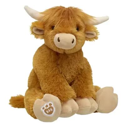 Shaggy Highland Cow Stuffed Animal offers at $50 in Build-A-Bear