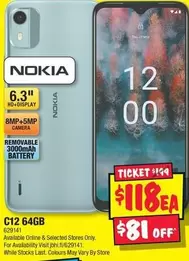 Nokia - C12 64GB offers at $118 in JB Hi Fi