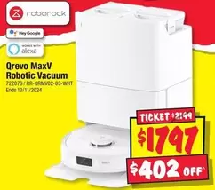 Roborock - Qrevo MaxV Robotic Vacuum offers at $1797 in JB Hi Fi