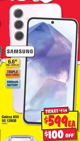 Samsung - Galaxy A55 5G 128GB offers at $599 in JB Hi Fi