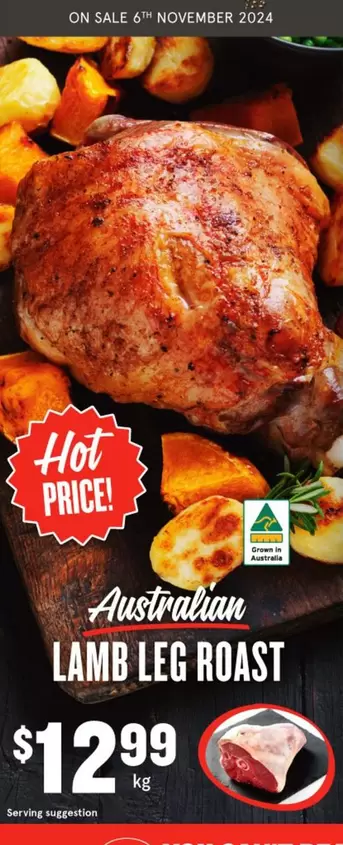 Australian Lamb Leg Roast offers at $12.99 in IGA