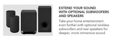 Extend Your Sound With Optional Subwoofers And Speakers offers in Harvey Norman