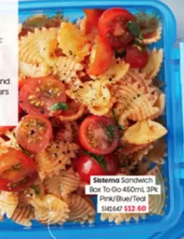Sistema -  Sandwich Box To Go 450ml 3pk offers at $12.6 in Officeworks
