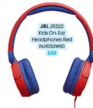 Jbl -  Jr310 Kids On-ear Headphones Red offers at $38 in Officeworks