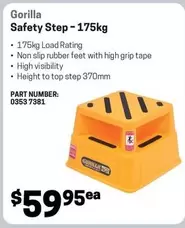 Gorilla - Safety Step 175kg offers at $59.95 in Blackwoods