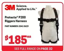 3m - Protecta P200 Riggers Harness offers at $185 in Blackwoods