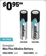 Energizer - Max Plus Alkaline Battery offers at $0.95 in Blackwoods