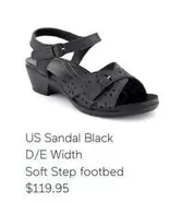 Us Sandal Black D/e Width Soft Step Footbed offers at $119.95 in Homyped