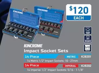 Kincrome -  Impact Socket Sets 14 Piece offers at $120 in Kincrome