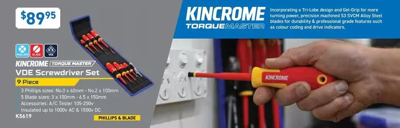 Kincrome -  Vde Screwdriver Set  offers at $89.95 in Kincrome