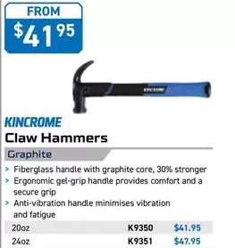 Kincrome - Claw Hammers  offers at $41.95 in Kincrome