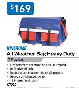 Kincrome - All Weather Bag Heavy Duty  offers at $169 in Kincrome