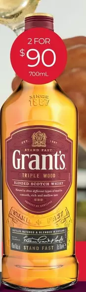 Grant's - Triple Wood Blended Scotch Whisky  offers at $90 in Porters