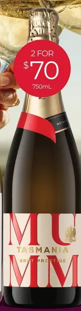 Mumm - Tasmania Brut Prestige Nv offers at $70 in Porters