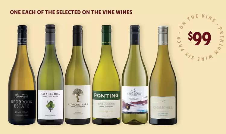 One Each Of The Selected On The Vine Wines offers at $99 in Liquor Barons