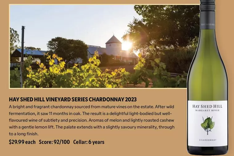 Hay Sned Hill - Vineyard Series Chardonnay 2023 offers at $29.99 in Liquor Barons