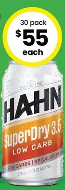 Hahn -  Super Dry 3.5 Block Cans 375ml offers at $55 in The Bottle-O
