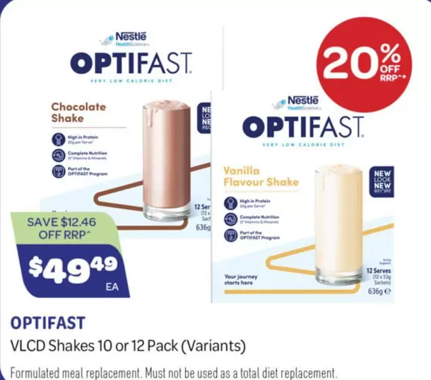 Nestlè - VLCD Shakes 10 Or 12 Pack (Variants) offers at $49.49 in Health Save