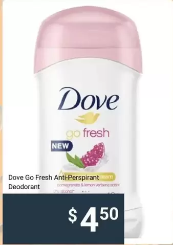 Dove -  Go Fresh Anti-Perspirant Deeporant offers at $4.5 in Kmart